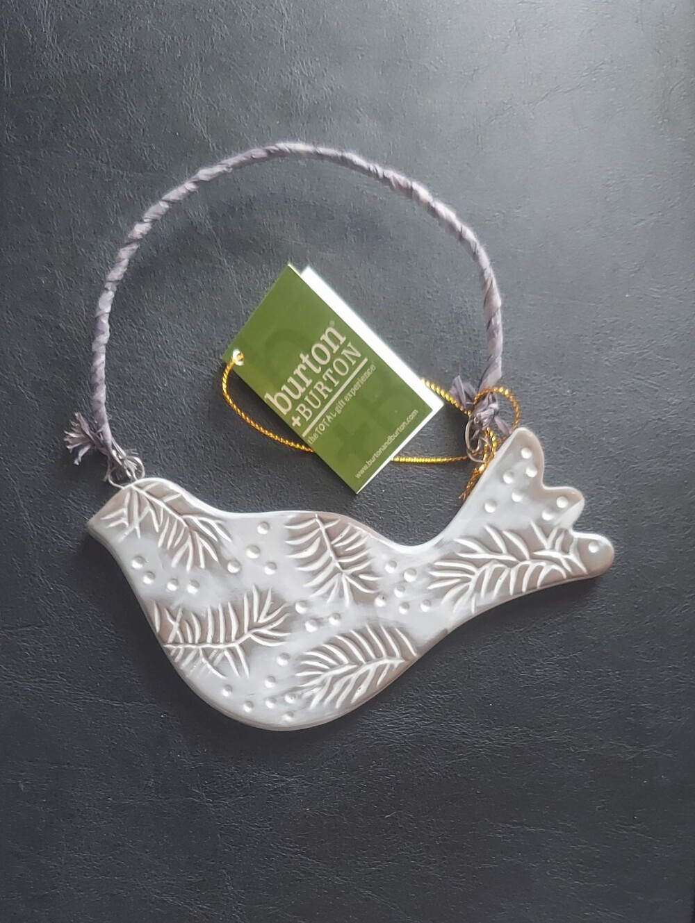 Burton + Burton The Art Of Him By Carla Grogan Ceramic Dove Ornament - Gray